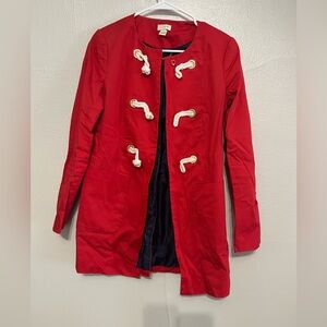 J Crew Women’s Red Toggle Coat